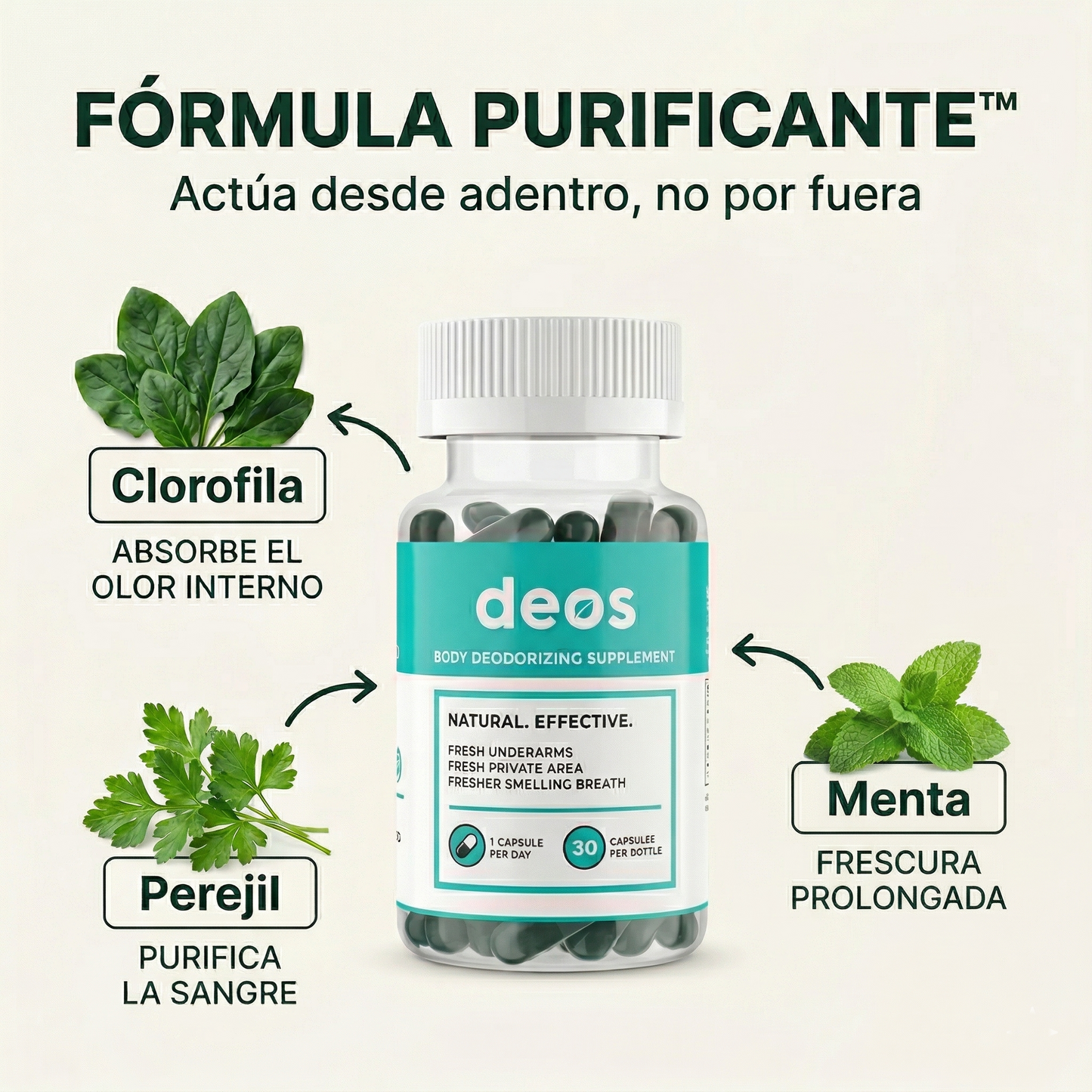 DEOS - El desodorante que por fin funciona... desde adentro. 🌿