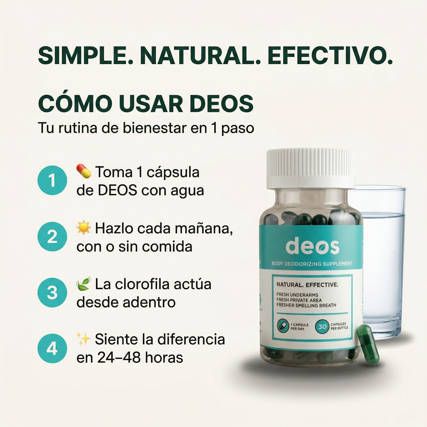 DEOS - El desodorante que por fin funciona... desde adentro. 🌿